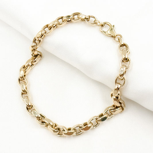 14K Solid Hollow Gold Cable Link Chain