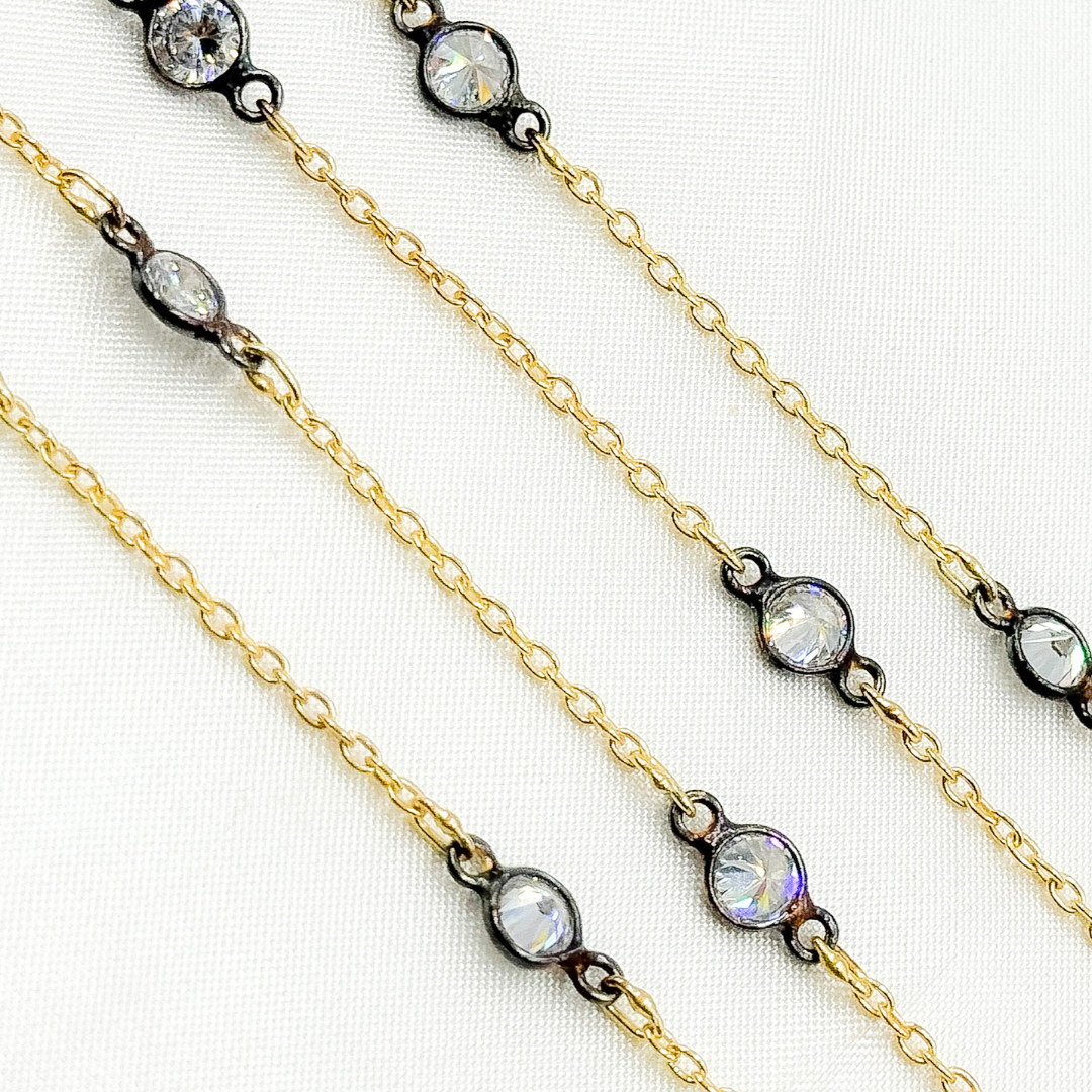 Cubic Zirconia Round Shape Connected Chain. CZ62