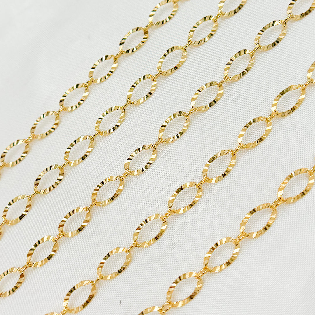 790SBGF. 14K Gold Filled Diamond Cut Oval Link Chain