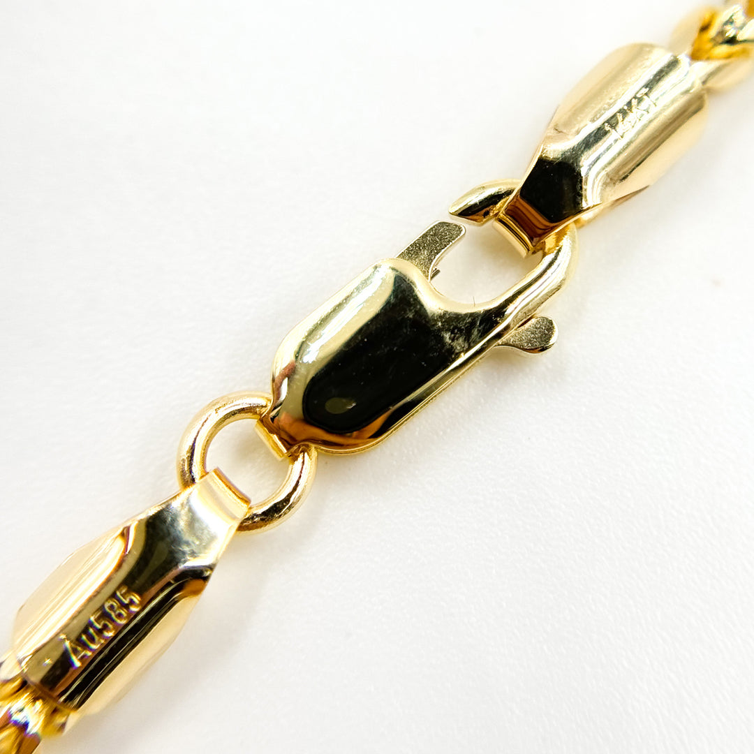 14k Solid Yellow Gold Wheat Chains
