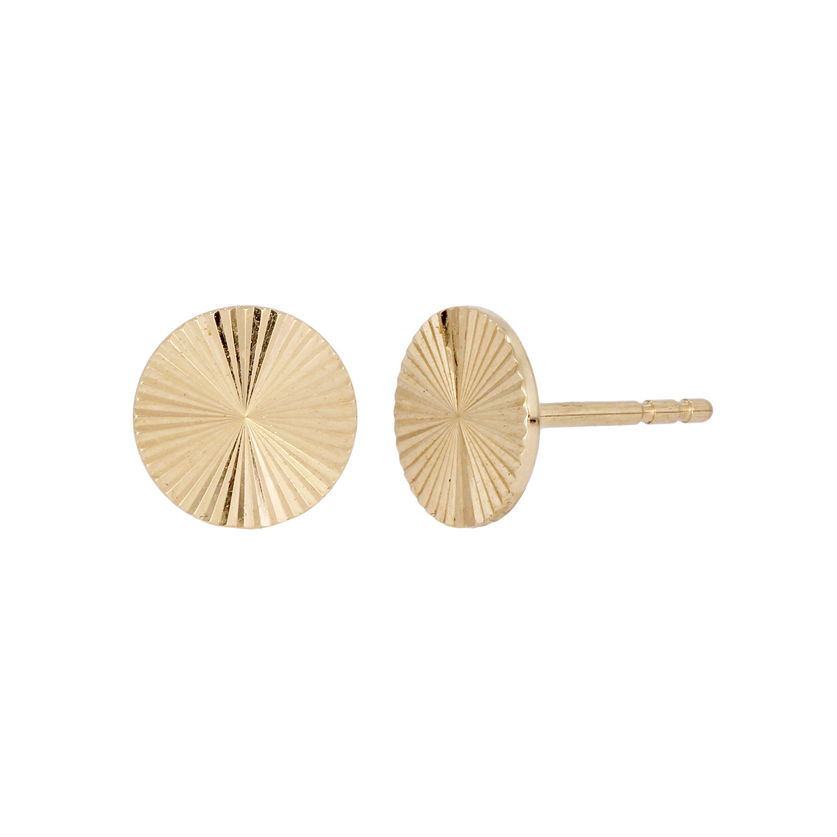 EFZ53579. 14K Solid Gold Circle Stud Earrings