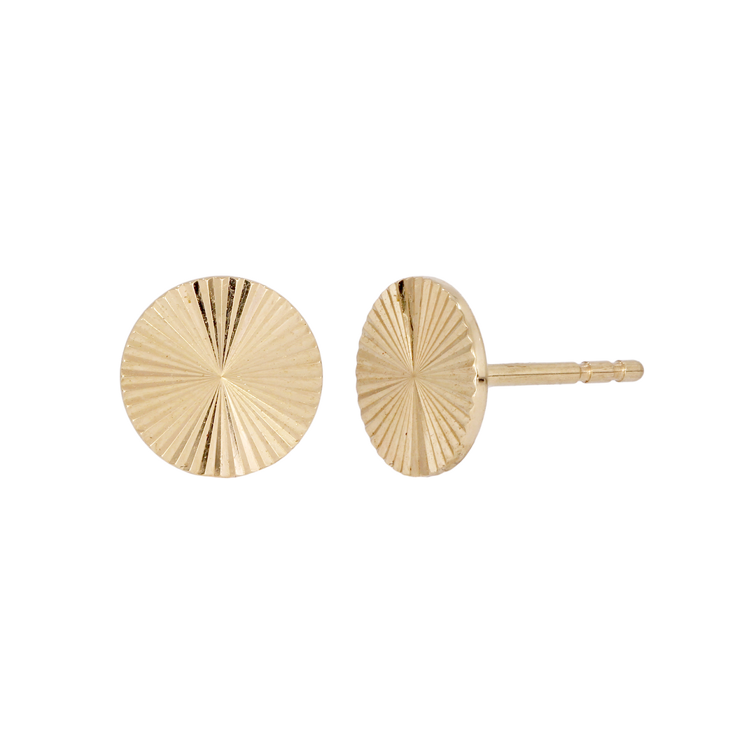 EFZ53579. 14K Solid Gold Circle Stud Earrings