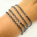 Load image into Gallery viewer, Black Rhodium 925 Sterling Silver Wheat Chain. X8SB
