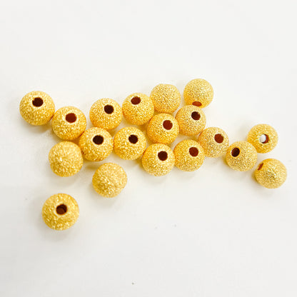 6MM Gold Plated Sterling Silver Laser Cut Beads