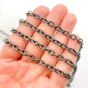 Black Rhodium Sterling Silver Cable Chain