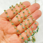 Load image into Gallery viewer, Dyed Emerald Wire Wrap Chain. EME4
