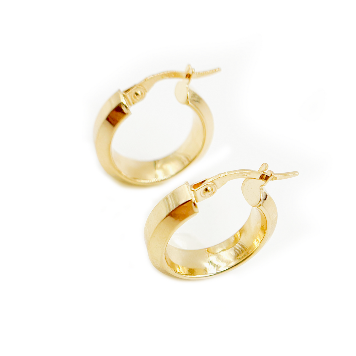 15850023355.  14K Solid Gold Fancy Round Hollow Hoop Earrings