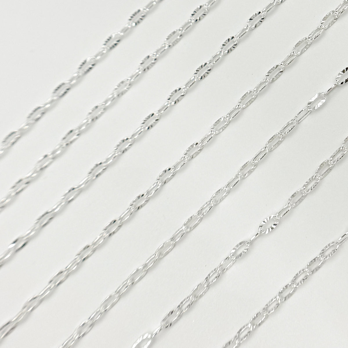 Sterling Silver Diamond Cut Paperclip Chain