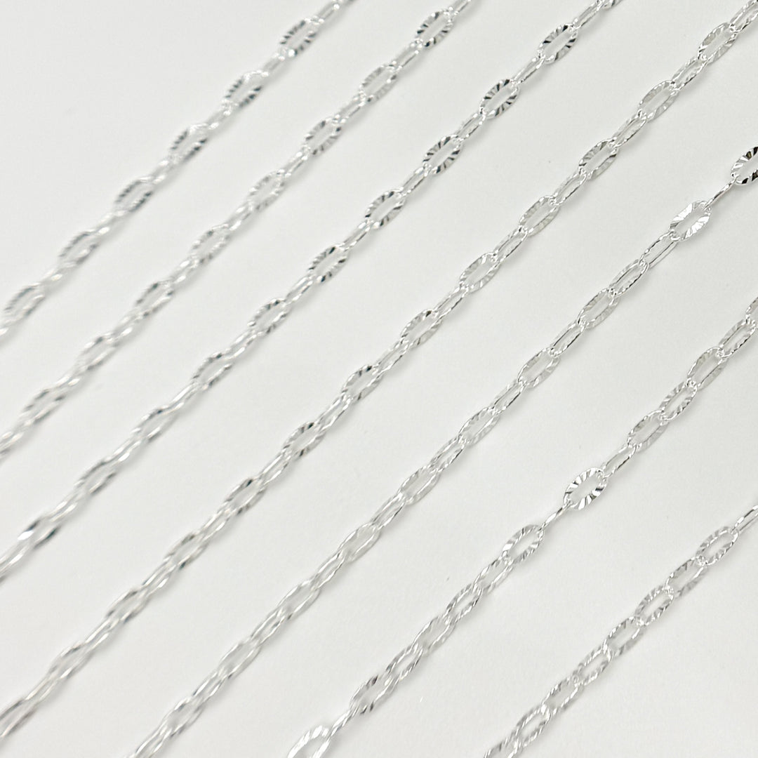 Sterling Silver Diamond Cut Paperclip Chain