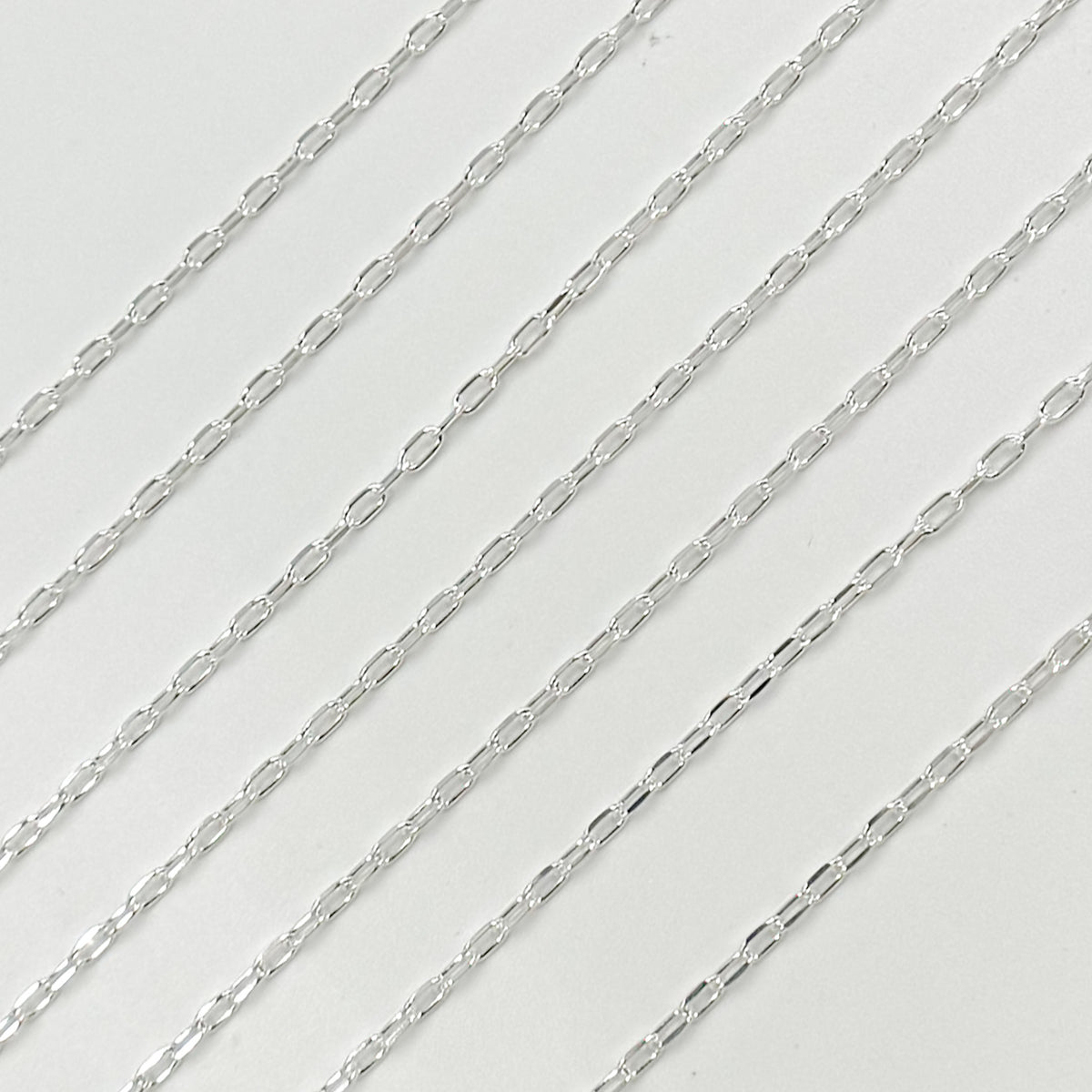 Sterling Silver Diamond Cut Paperclip Link Chain