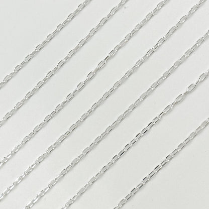 Sterling Silver Diamond Cut Paperclip Link Chain