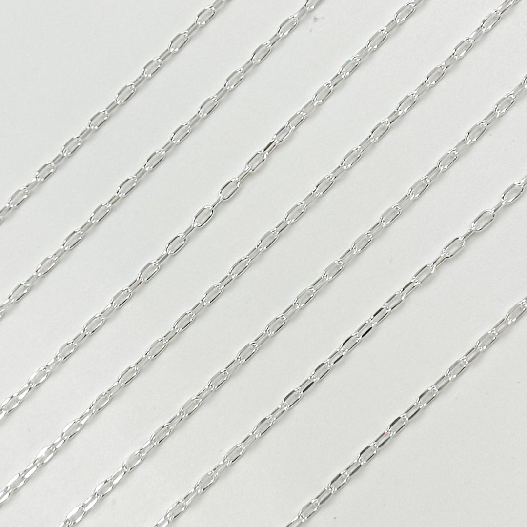 Sterling Silver Diamond Cut Paperclip Link Chain