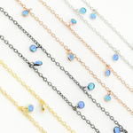 Load image into Gallery viewer, Created Blue Opal Round Shape Dangle Chain. CBO4
