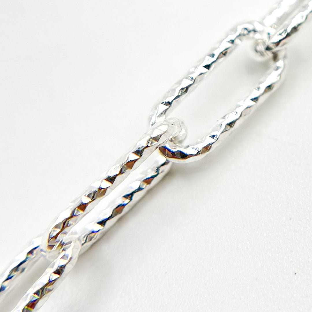 Y42SS. Sterling Silver Diamond Cut Paperclip Chain