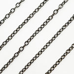 Load image into Gallery viewer, V195BR. Black Rhodium Sterling Silver Smooth Oval Link Chain
