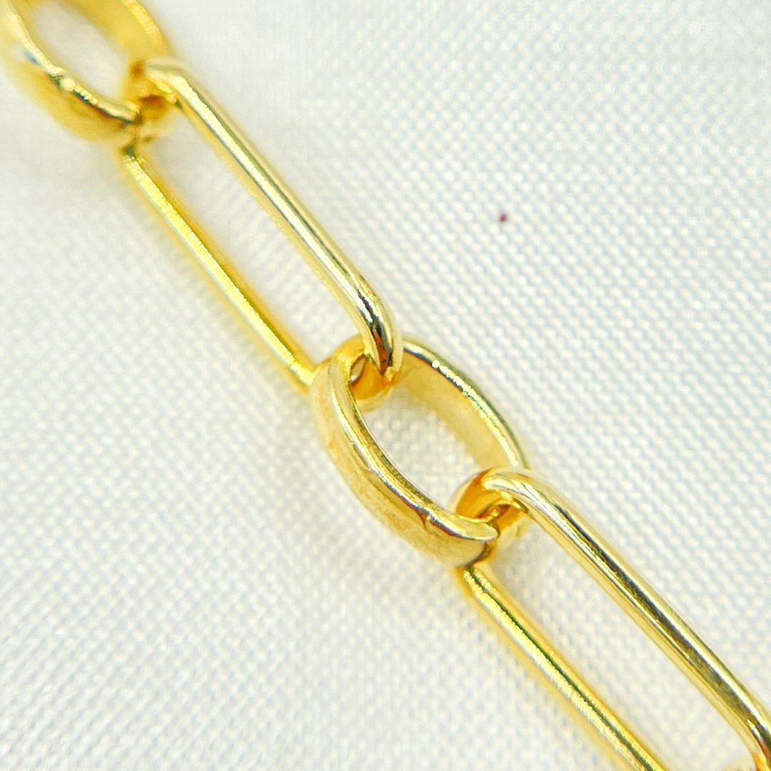 Gold Plated 925 Sterling Silver Paperclip Chain. V165GP