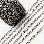 Load image into Gallery viewer, V25OX. Oxidized Sterling Silver Textured Oval Chain
