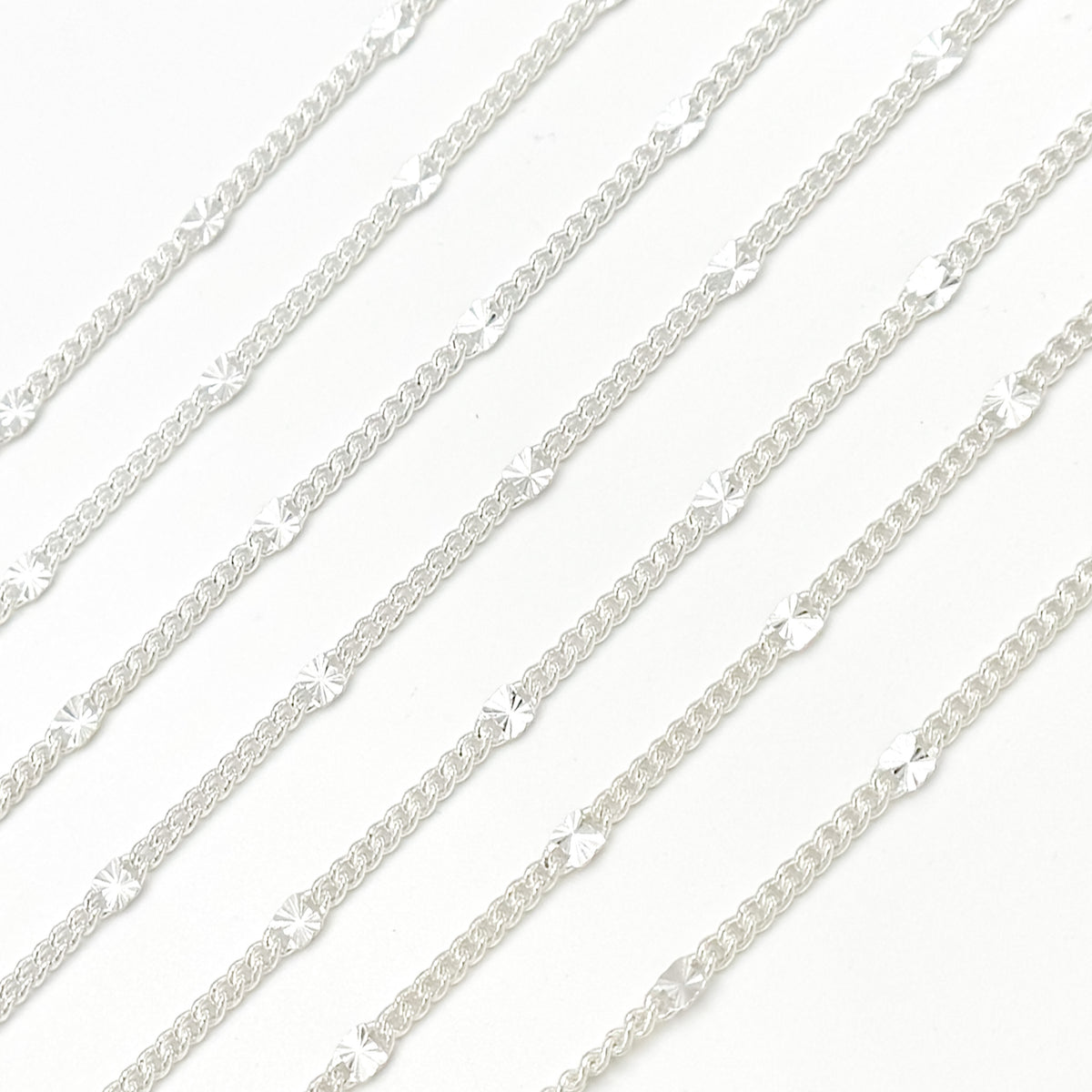 Sterling Silver Curb Chain with Marina Link