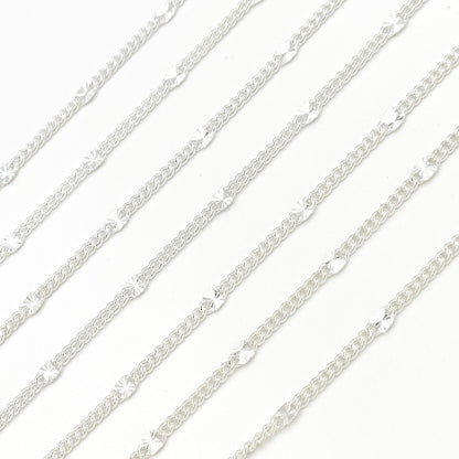 Sterling Silver Curb Chain with Marina Link