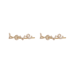 Load image into Gallery viewer, EFD53681. 14K Solid Yellow Gold and Diamonds LOVE Dangle Earrings