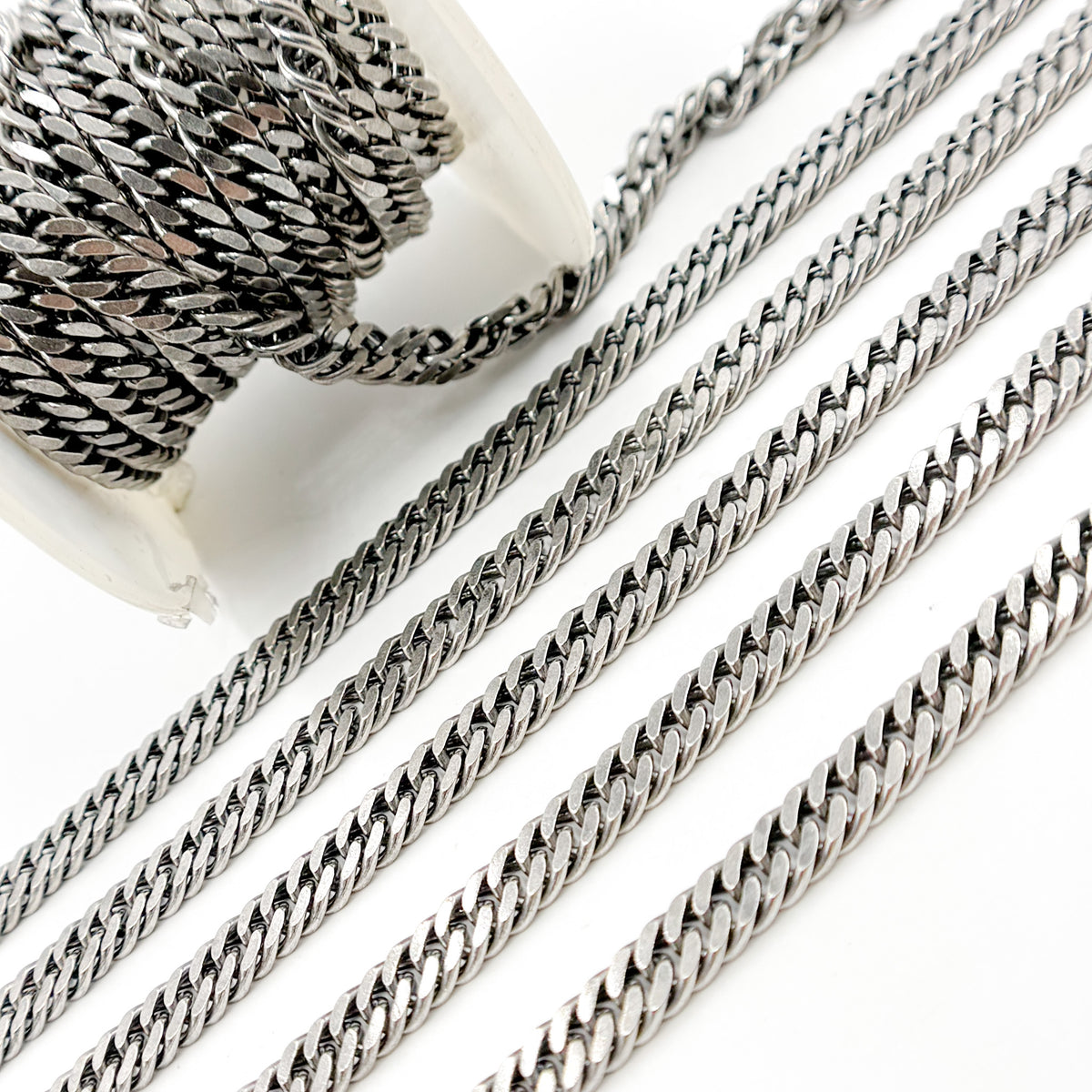 Oxidized Sterling Silver Double Curb Chain
