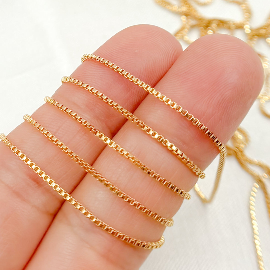 1MMGF. 14k Gold Filled 1mm Link Box Chain