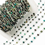 Load image into Gallery viewer, CHR33. Chrysocolla Sterling Silver Wire Chain
