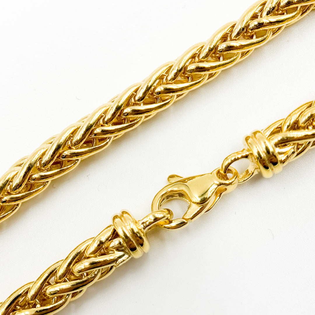TRE002Bracelet. 14K Solid Gold Hollow Rope Bracelet
