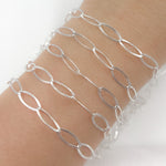 Load image into Gallery viewer, Y56FDSS. Sterling Silver Textured Oval Link Chain
