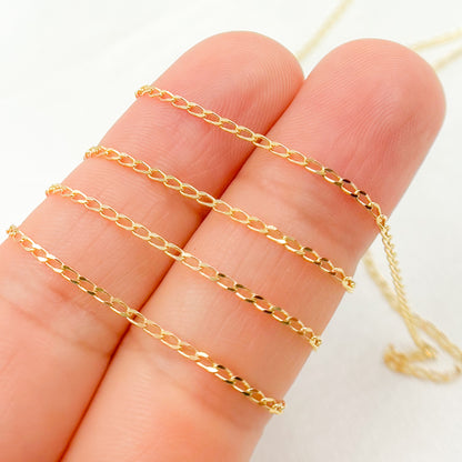 14K Solid Gold Large Curb Chain