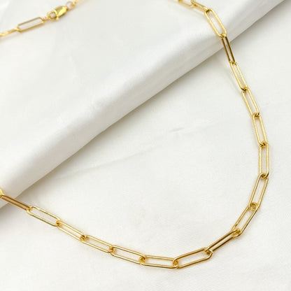 14K Gold Filled Smooth Paperclip Finished Necklace