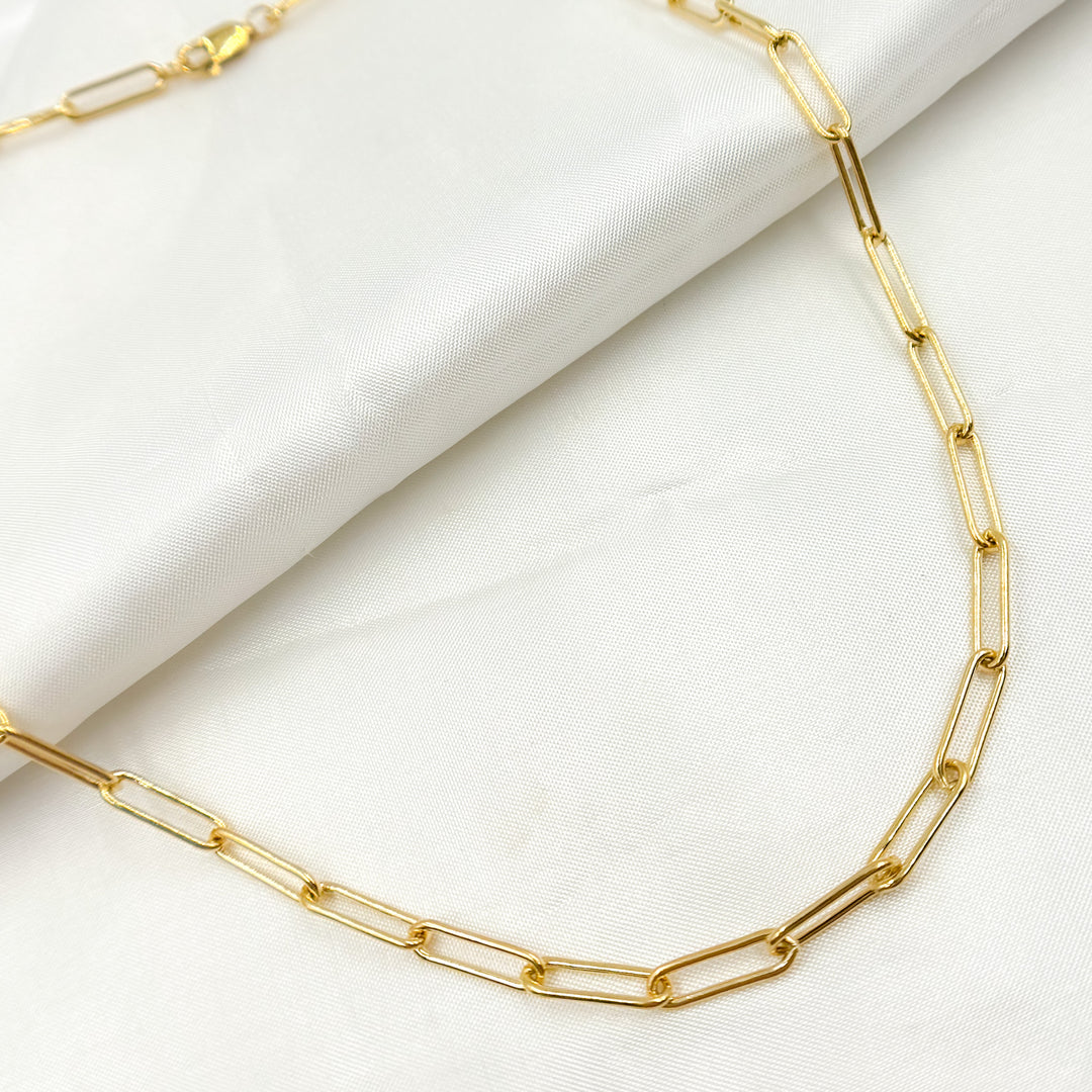 4002GFNecklace. 14K Gold Filled Smooth Paperclip Finished Necklace