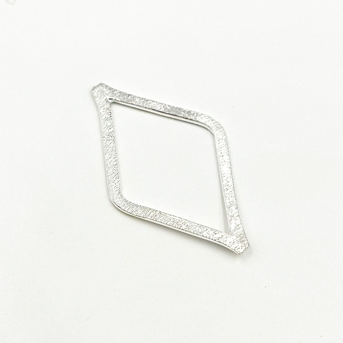 35MM White Sterling Silver Brushed Diamond Connector