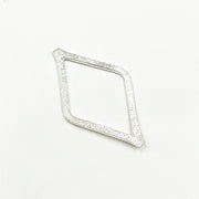 35MM White Sterling Silver Brushed Diamond Connector