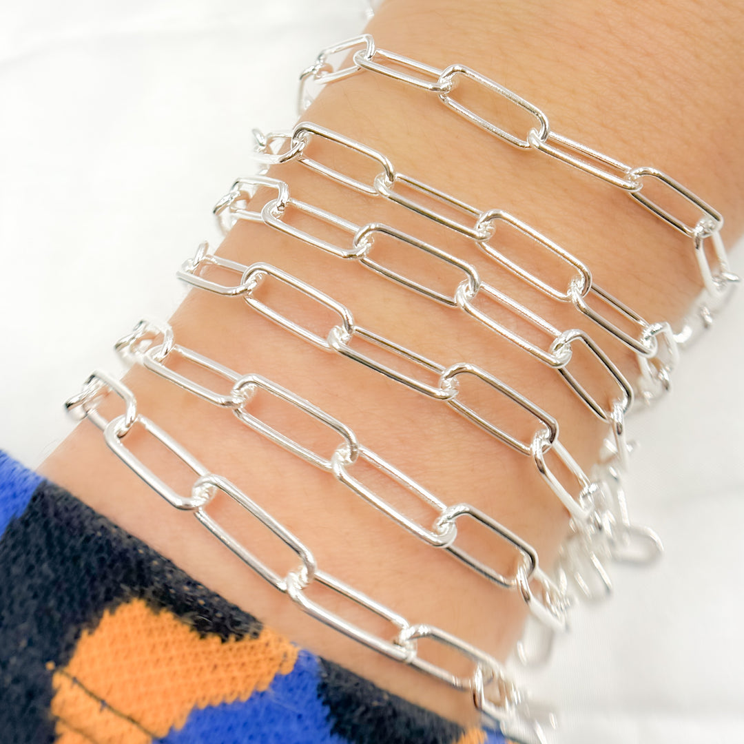 Sterling Silver Smooth Paperclip Link Chain