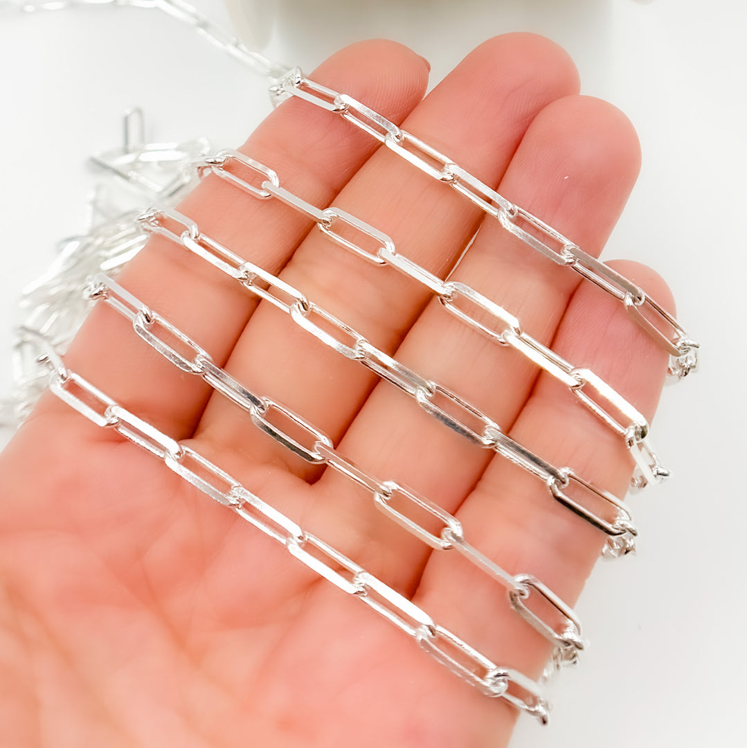 Sterling Silver Diamond Cut Paperclip Chain