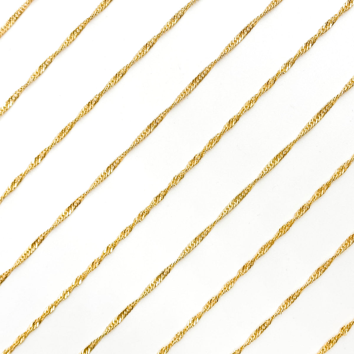 V316GF. 14K Gold Filled Twisted Singapore Unfinished Chain