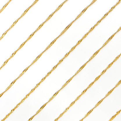 V316GF. 14K Gold Filled Twisted Singapore Unfinished Chain