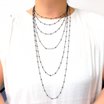 Load image into Gallery viewer, Sterling Silver Black Necklace Satellite