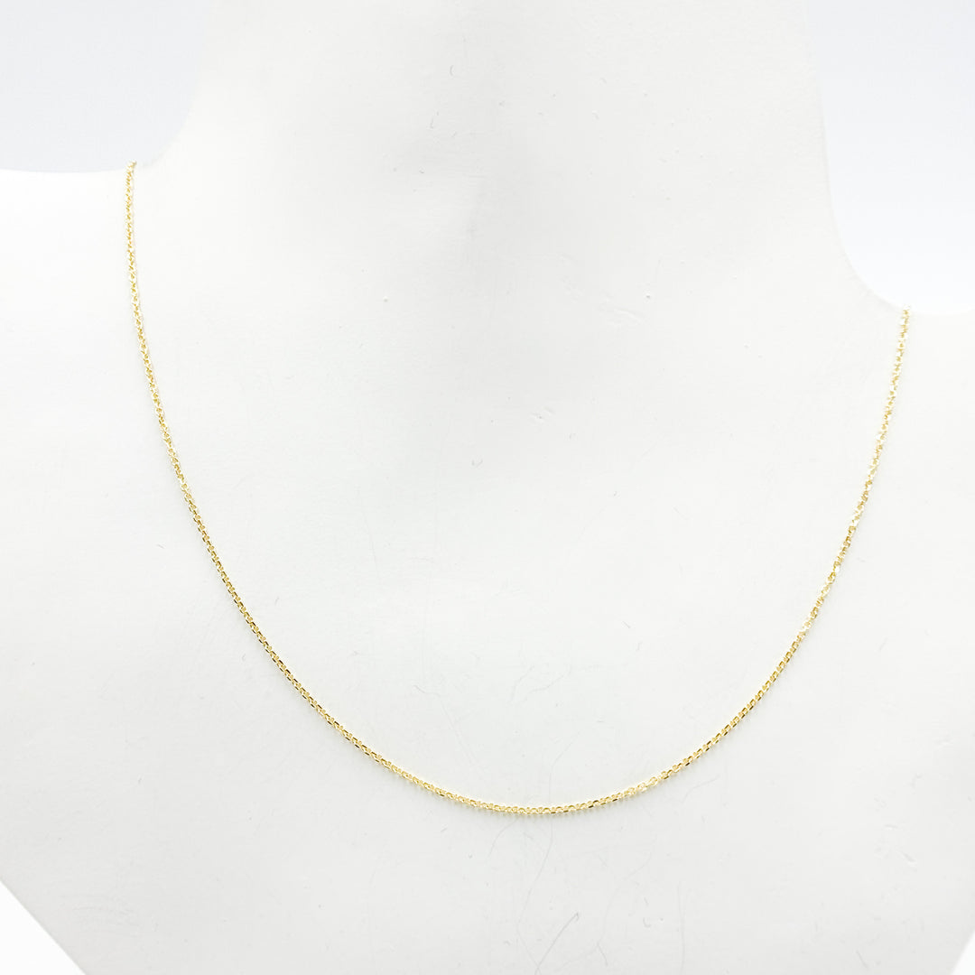 025R01T518K. 18K Solid Yellow Gold Cable Chain
