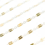 Load image into Gallery viewer, XM/1003HD/SPTT. 14K Gold-Filled and Silver Flat Marina Cable Link Chain