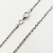 MAR30RH. Sterling Silver Sparkle Glitter Margarita Diamond Cut Necklace Chain.