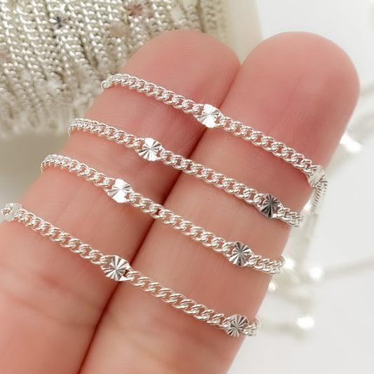 Sterling Silver Curb Chain with Marina Link