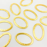 20MM Gold-plated Sterling Silver Brushed Marquis Connector