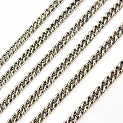Oxidized Silver Heavy Curb Chain