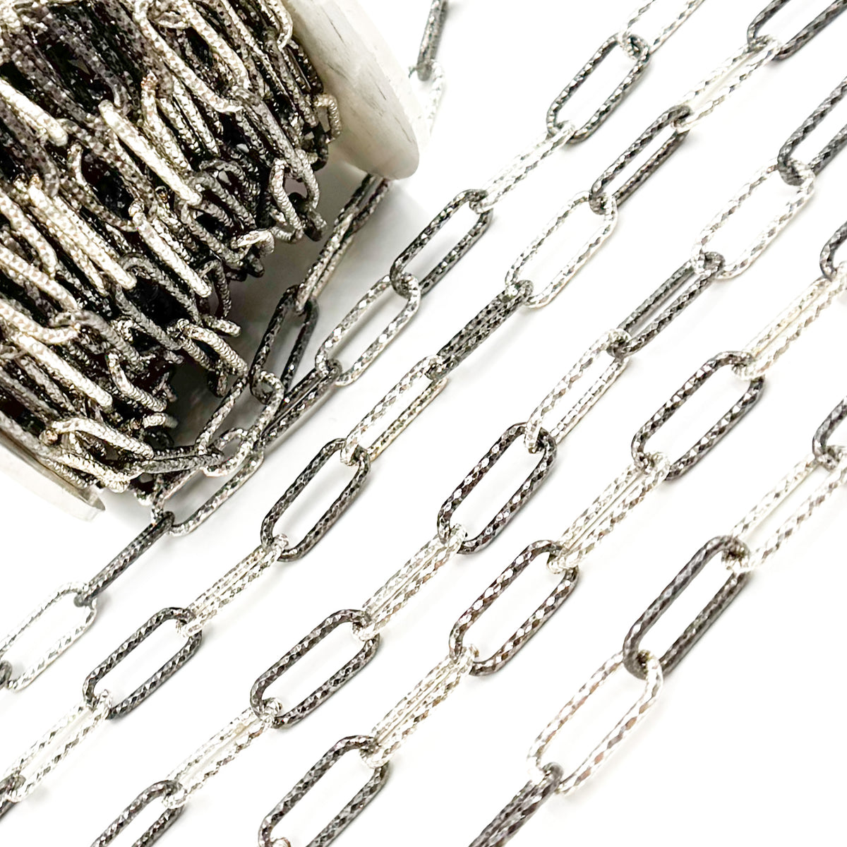 Sterling Silver Diamond Cut Paperclip Chain