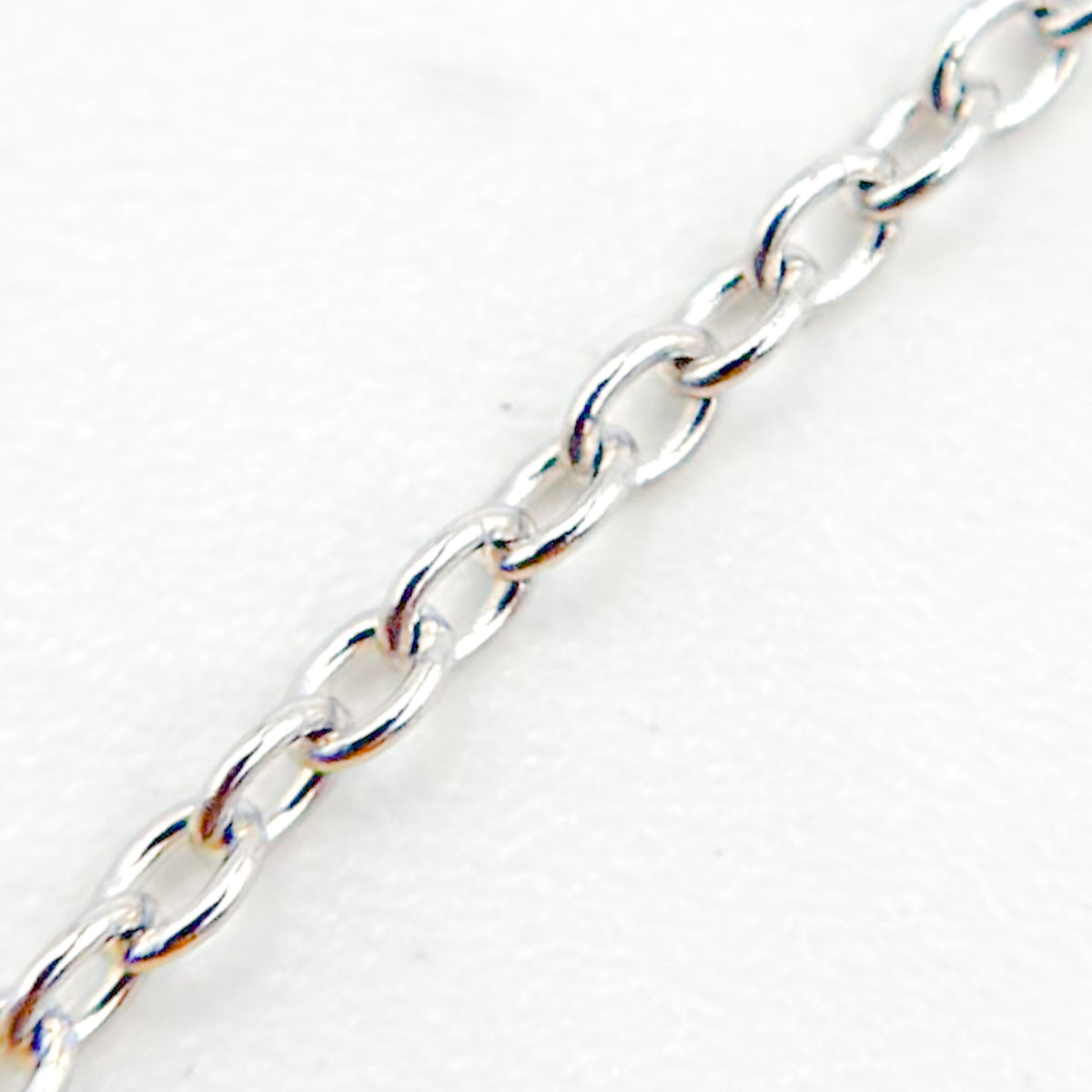 14K Solid White Gold Cable 16 Inch Chain with Extender