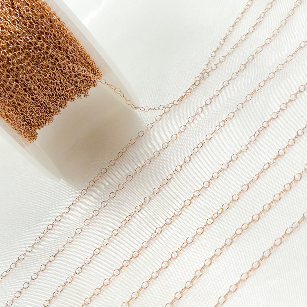 1020RGF. Rose Gold Filled Flat Cable Chain