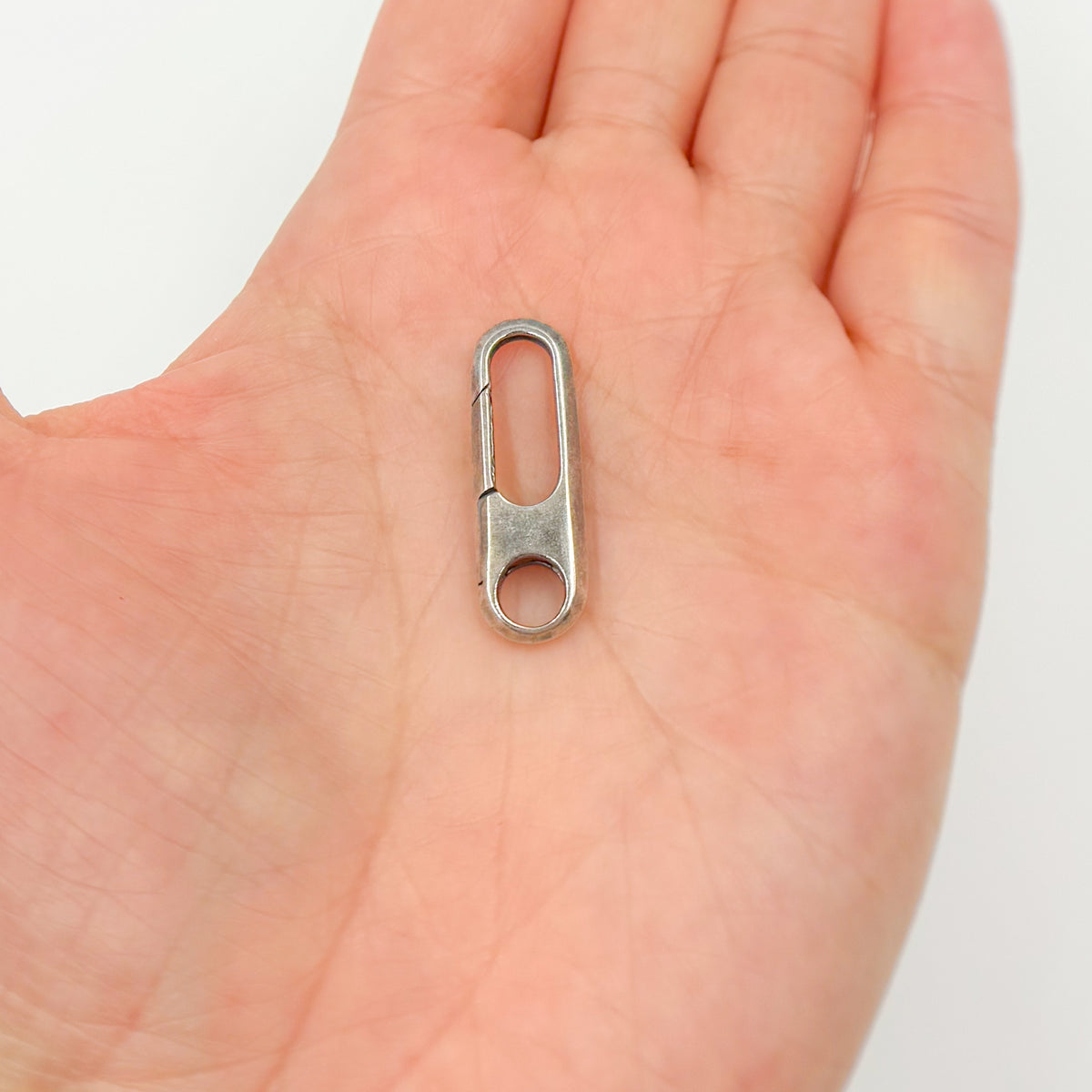 Oxidized Sterling Silver Oval Clasp