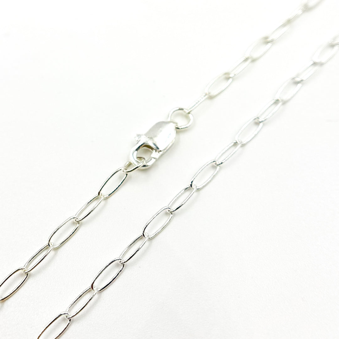 Sterling Silver Smooth Paperclip Necklace
